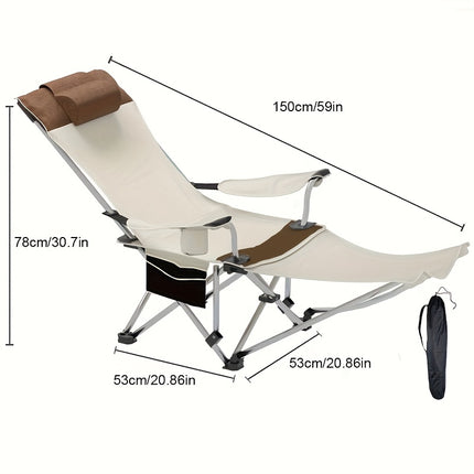 Lightweight Portable Iron Beach Chair - Ideal for Fishing, Camping, and Relaxing