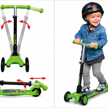 Adrenalin Trio Junior 3-Wheel Folding Scooter For Kids product image showing scooter view 2