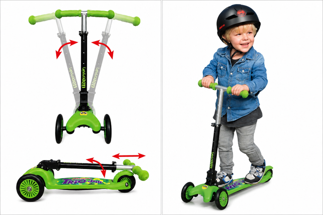 Adrenalin Trio Junior 3-Wheel Folding Scooter For Kids product image showing scooter view 2