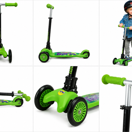 Adrenalin Trio Junior 3-Wheel Folding Scooter For Kids product image showing scooter view 3