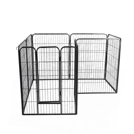 PaWz - 8 Panel Pet Dog Playpen Puppy Exercise Cage Enclosure Fence Cat Play Pen - Black - 24''