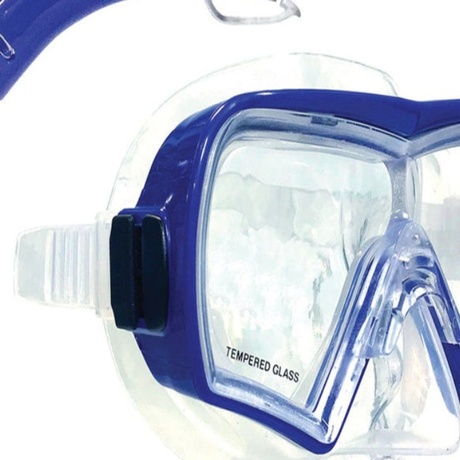 Land & Sea Hayman Adult Snorkel Set - Blue Silicone Mask & Snorkel product image showing snorkel set view 2