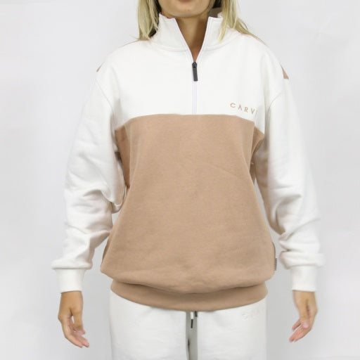 CARVE BANFF GIRLS 1/4 ZIP FRONT ZIP SWEATSHIRT - BTR-CRML - 4 pieces 8/10/12/14 (1/1/1/1)