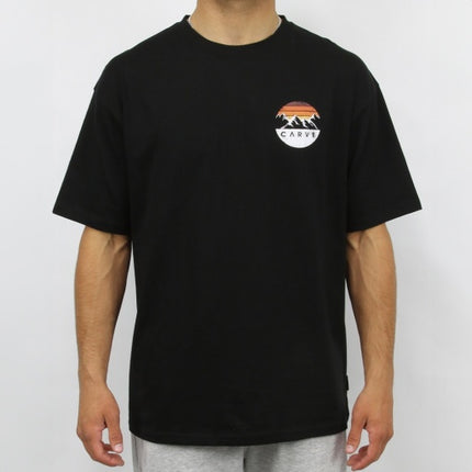 CARVE EVEREST MENS SHORT SLEEVE RELAXED TEE - BLACK - 10 pieces S/M/L/XL/XXL (1/2/3/2/2)