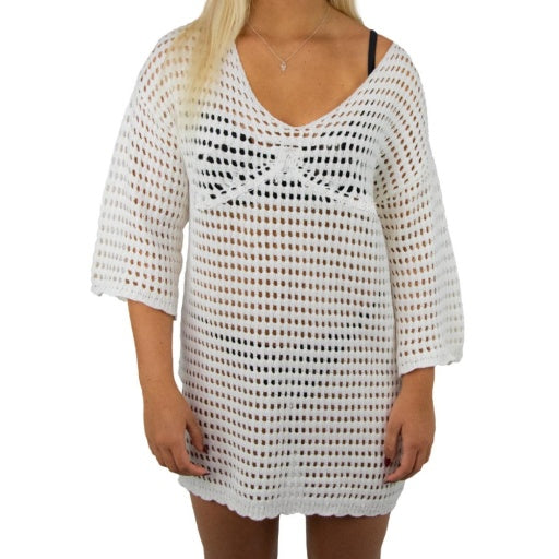 CARVE NOBU WOMEN'S CROCHET BEACH COVER UP - CREAM - 4 pieces S/M/L (1/2/1)