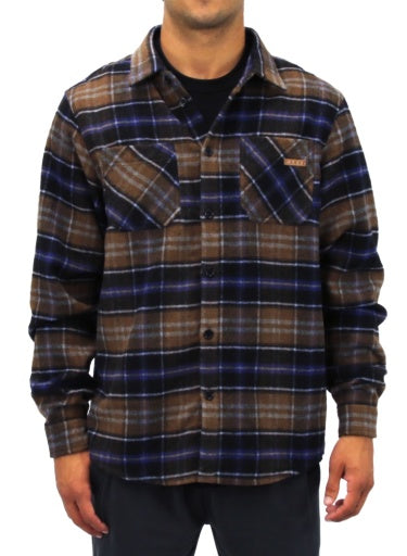 CARVE DENVER MENS L/S FLANNEL SHIRT - MUTD/CHARC - 8 pieces S/M/L/XL/XXL (1/2/2/2/1)