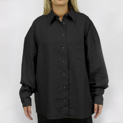 CARVE MAYA GIRLS LS LINEN SHIRT - BLACK - 4 pieces 8/10/12/14 (1/1/1/1)