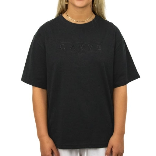 CARVE SERIES GIRLS SHORT SLEEVE TEE RLX - BLACK - 4 pieces 8/10/12/14 (1/1/1/1)