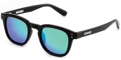 CARVE HAVANA JR GLOSS BLK GREY LENS W. GREEN IRD