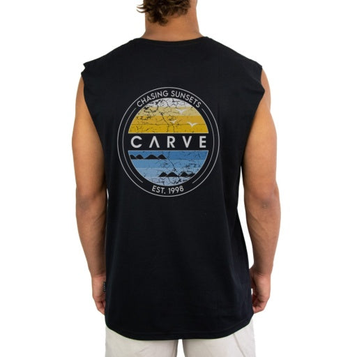 CARVE CHASING SUNSETS MENS MUSCLE TEE - BLACK - 10 pieces S/M/L/XL/XXL (1/2/3/2/2)
