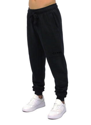 CARVE FLUID MENS ELASTIC WAIST RIB ANKLE CUFF TRACKIES - BLACK - 8 pieces S/M/L/XL/XXL (1/2/2/2/1)