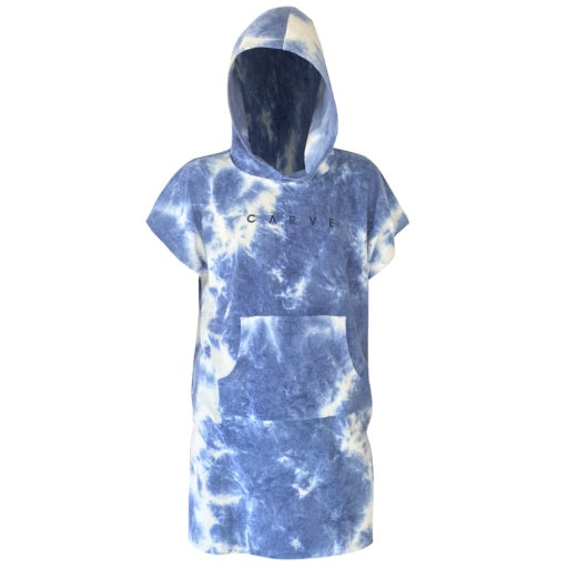 CARVE TIE DYE VIBES YOUTH PONCHO - BLUE/WHITE - 4 pieces OSFY (4)