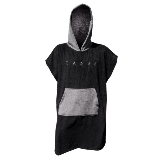 CARVE SUMMER STORM CHILDREN PONCHO TOWELLING 2 TONE - BLK/SILVER - 4 pieces 2-6 (4)