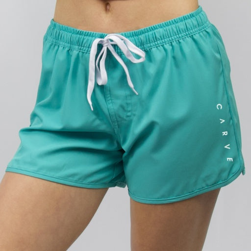 CARVE CABO WOMENS ELASTIC WAIST BAORDIES - AQUA - 8 pieces XS/S/M/L/XL (1/2/2/2/1)