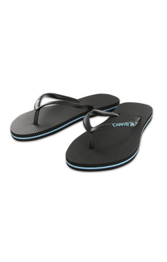 CARVE SLIMPINS LADIES THONGS - BLK/BLK