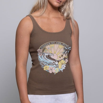 CARVE SUN KISSED GIRLS RIB KNIT TANK TOP - TAUPE - 4 pieces 8/10/12/14 (1/1/1/1)